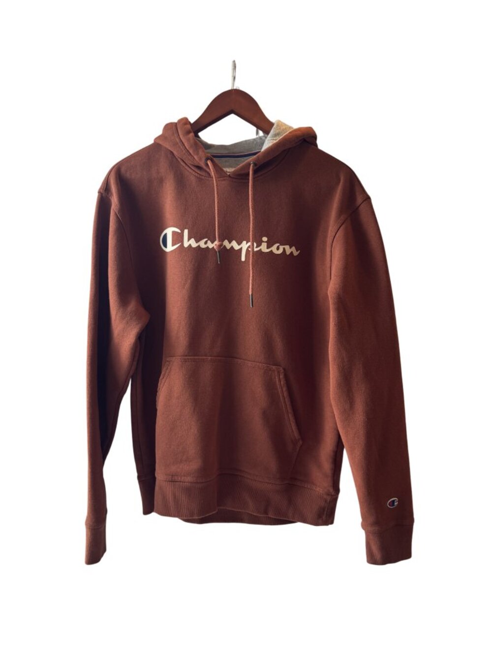 Champion Men's Burnt Orange Hoodie - Size M